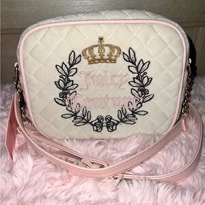 Juicy Couture Cream and Pink Quilted Crossbody Bag